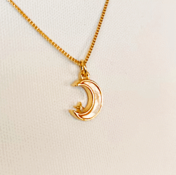 Collar bañado en Oro (Modelo Moon nácar) - Imagen 2